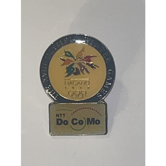 1998 Nagano Winter Winter Olympics Pin Badge Set - Docomo, Novelty, Vintage - Picture 12 of 14